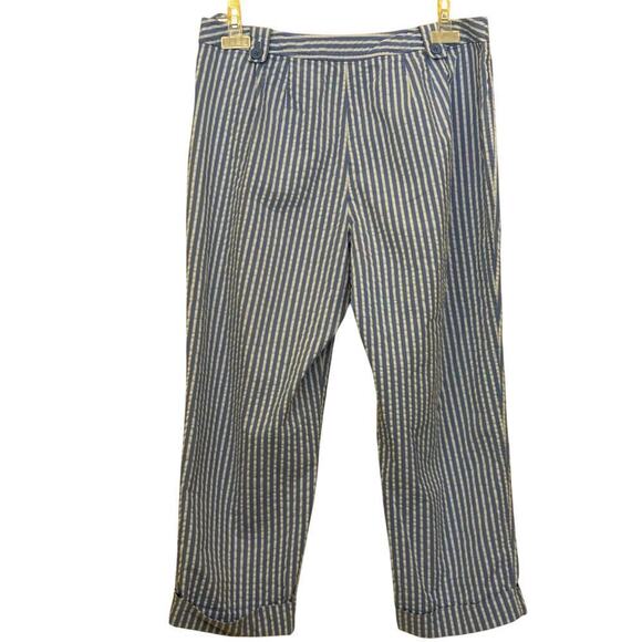 Talbots blue stripe seersucker pants, 16, coastal, vacation, nautical, casual - Picture 2 of 4